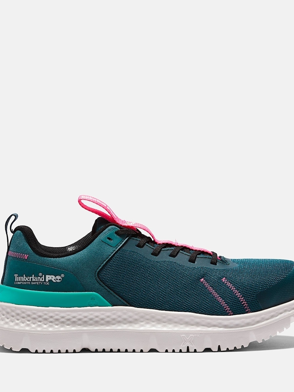 Timberland PRO Women's Teal Athletic Safety Shoe with Pink Laces